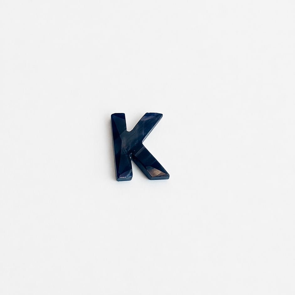 Letter K - Gemstone Initial Carving