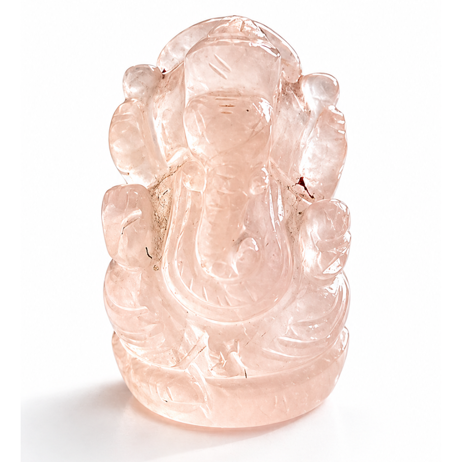 Lord Ganesha Rose Quartz