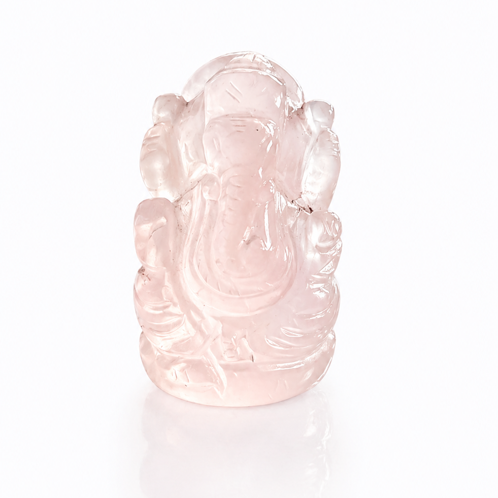 Lord Ganesha Rose Quartz