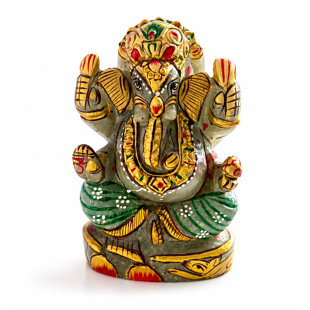 Hand Painted Lord Ganesha Aventurine