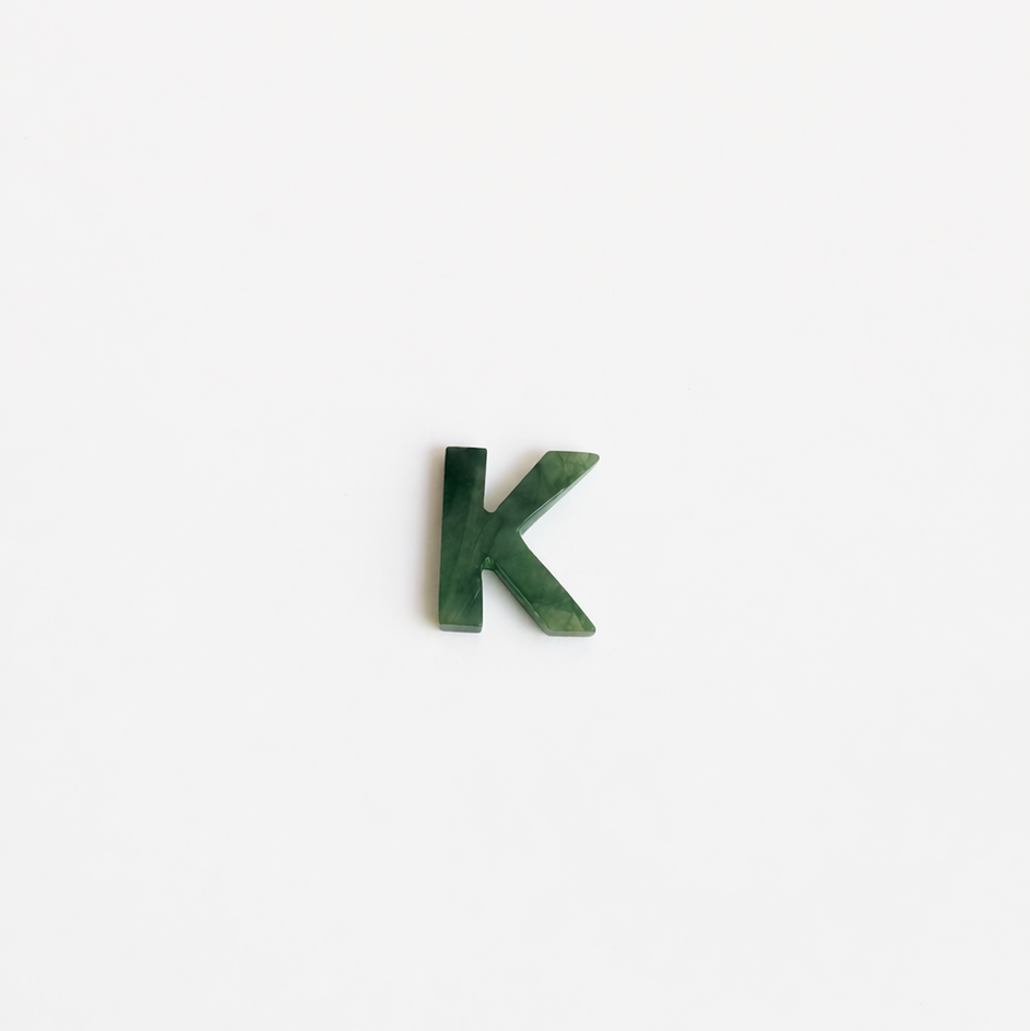 Letter K - Gemstone Initial Carving