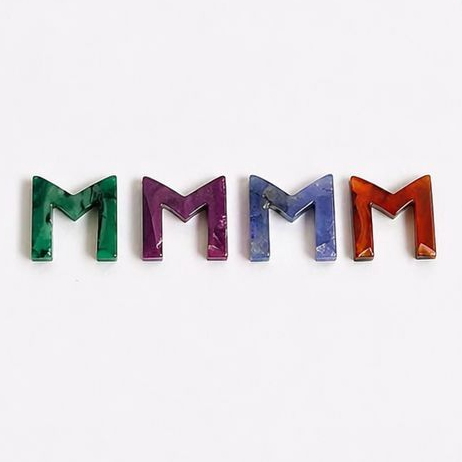 Letter M - Gemstone Initial Carving