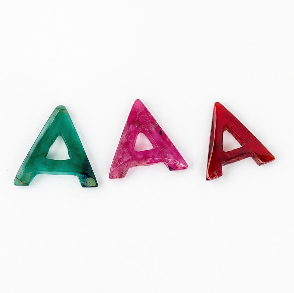 Letter A - Gemstone Initial Carving