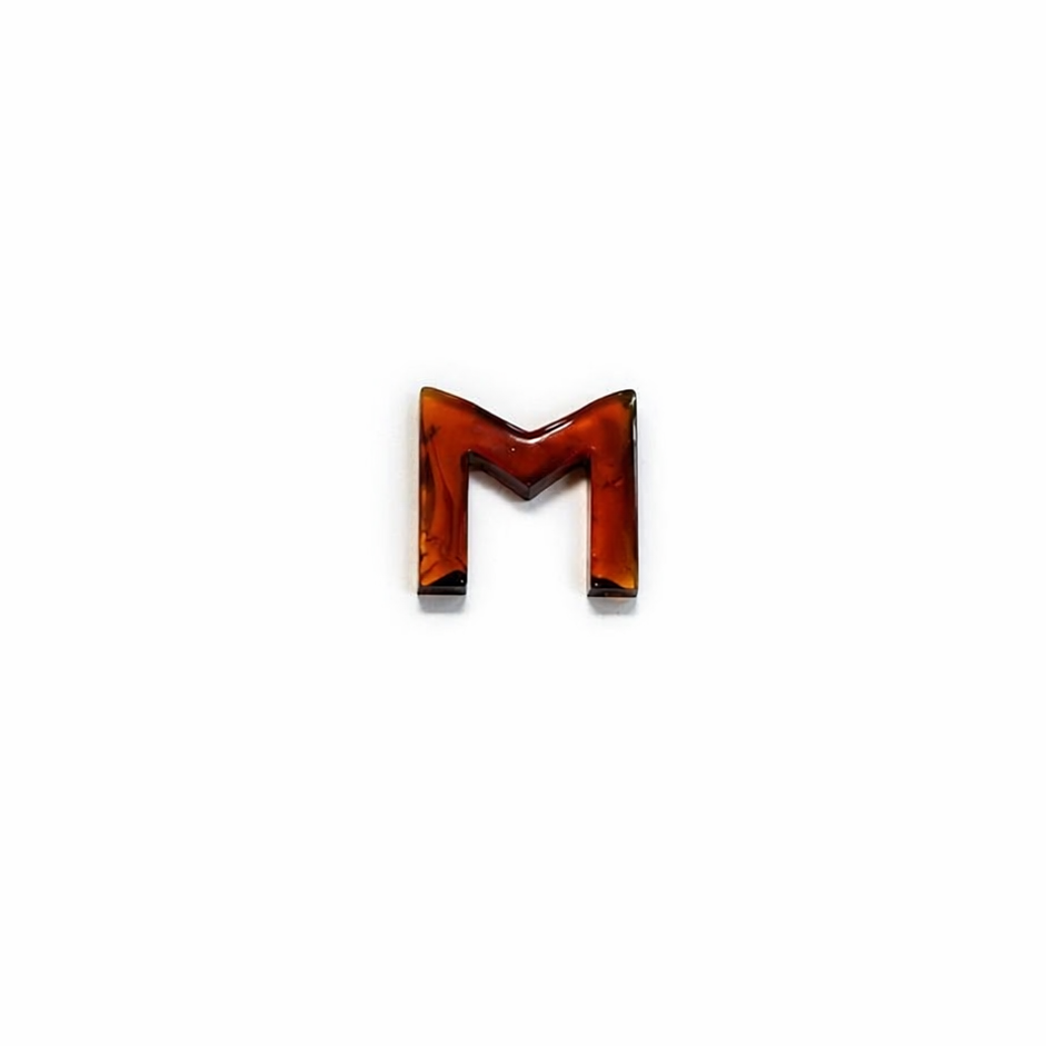 Letter M - Gemstone Initial Carving