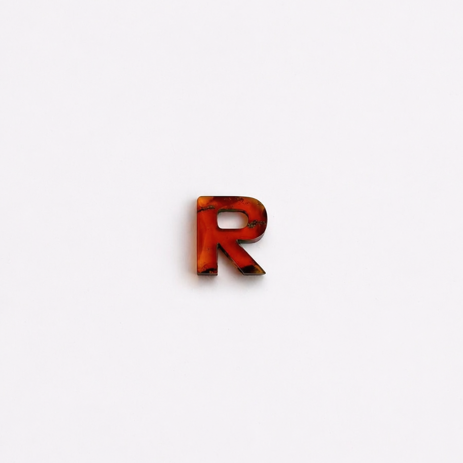 Letter R - Gemstone Initial Carving