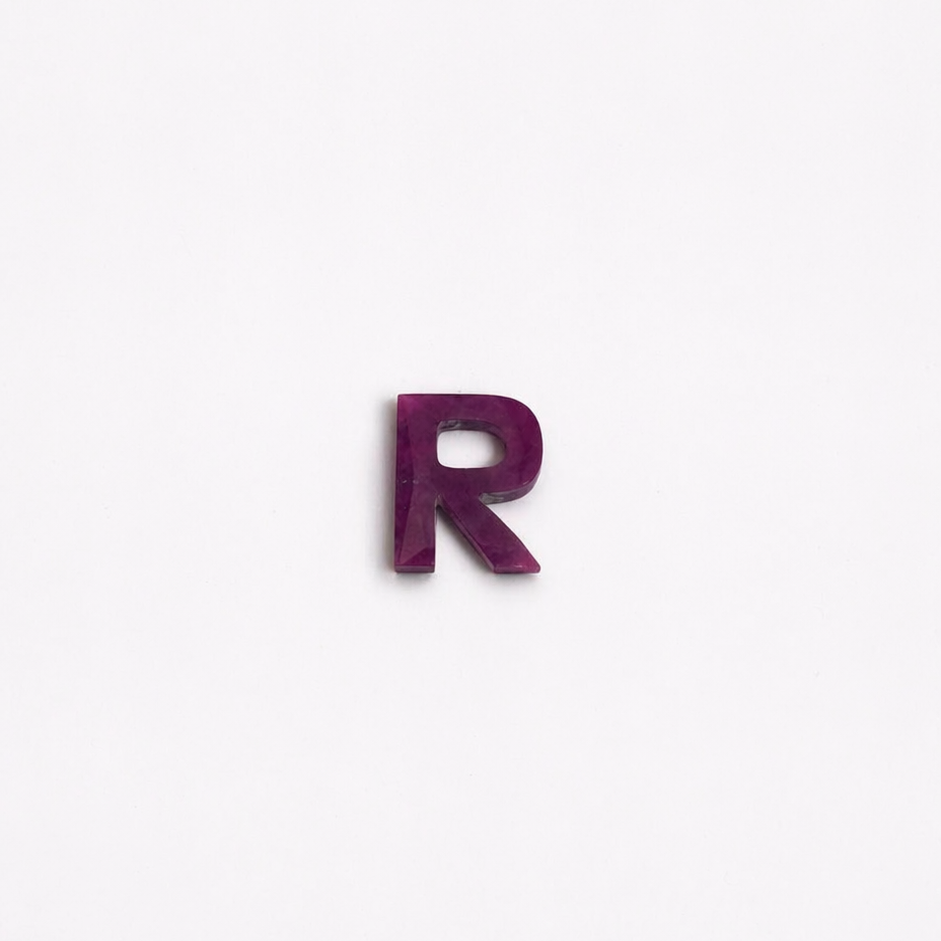 Letter R - Gemstone Initial Carving