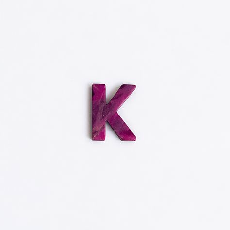 Letter K - Gemstone Initial Carving