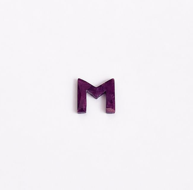 Letter M - Gemstone Initial Carving