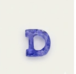 Letter D - Gemstone Initial Carving