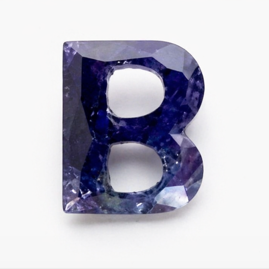Letter B - Gemstone Initial Carving