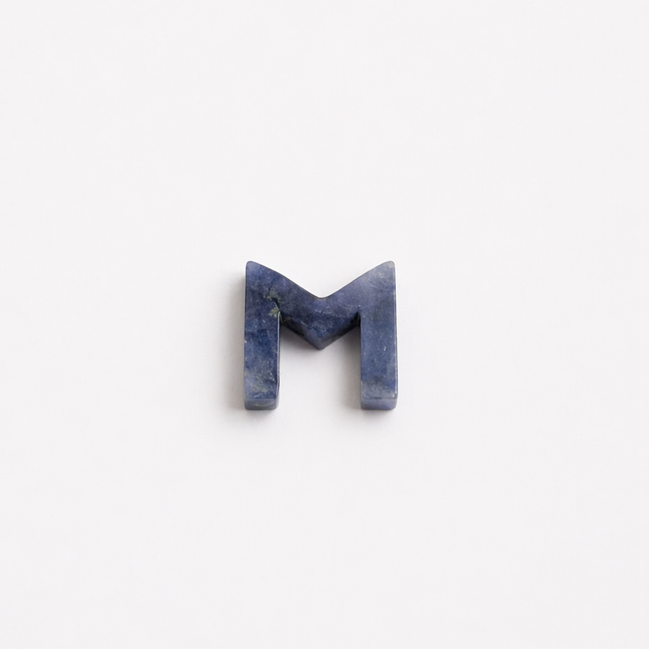 Letter M - Gemstone Initial Carving